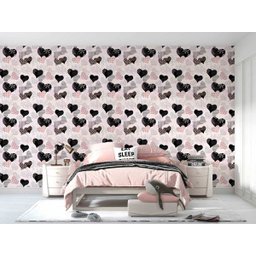 Papel de Parede Adesivo Coração Rosa Rose Love Quarto 10m - 3