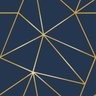 Papel de Parede Adesivo Zara Azul Marinho Dourado Sala 12m - 4