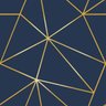 Papel de Parede Adesivo Zara Azul Marinho Dourado Sala 12m - 1
