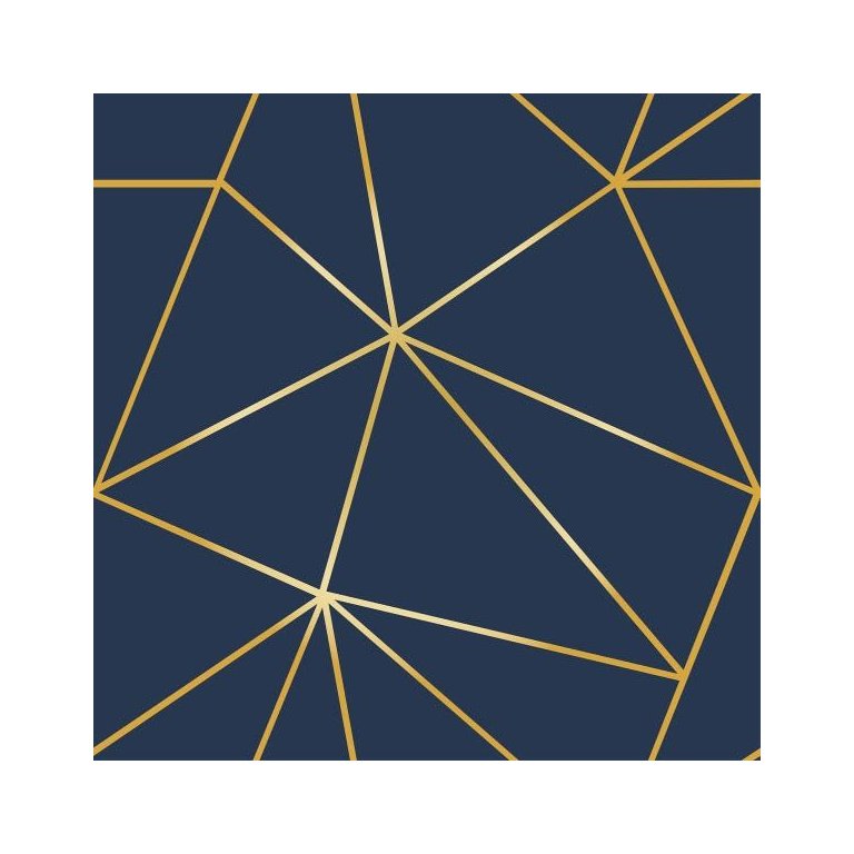 Papel de Parede Adesivo Zara Azul Marinho Dourado Sala 3m