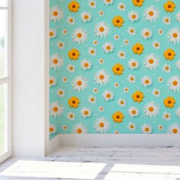 Papel Parede Adesivo Floral Margarida Girassol Cozinha 3m - 4