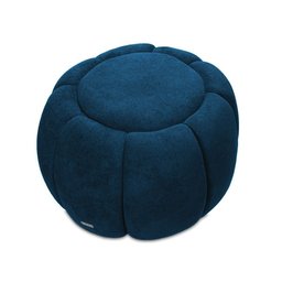 Sofá 2 Lugares com Puff e Poltrona Giratória Orgânica Cloud Bouclê Azul Marinho - 11