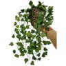 Arranjo Artificial Pendente Folhagem Planta Caída Com Vaso - 2
