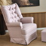 Poltrona de Amamentaçao Balanço e Puff Alana Linho Rosê - Harmônica Moveis - 4