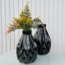 Ver imagem 3 de Dupla vaso centro de mesa preto geométrico 3D com planta