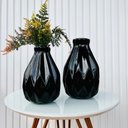 Ver imagem 2 de Dupla vaso centro de mesa preto geométrico 3D com planta