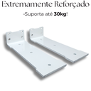 Ver imagem 4 de Par de Suportes de Prateleira Invisível 20cm Aço Reforçado Mão Francesa Design Moderno