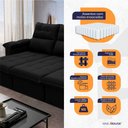 Ver imagem 3 de Sofá Retrátil Reclinável Verona 2,30m Suede Velut Molas Ensacadas - King House