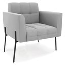 Ver imagem 6 de Poltrona para Sala Pé Metal Preto Kit 2 Ana Suede Cinza - Ibiza
