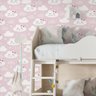 Papel Parede Adesivo Nuvem Feliz Rosa Quarto Infantil 12m - 3