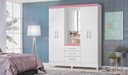 Ver imagem 7 de Guarda Roupa Casal C/ Espelho C/ Capelinha 4 Portas 3 Gavetas 5 Prateleiras 2 Cabideiros Pés Em PVC
