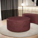 Ver imagem 1 de Puff Redondo Orgânico para Living 90cm Lola W01 Linho Bordô - Lyam Decor