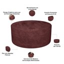 Ver imagem 3 de Puff Redondo Orgânico para Living 90cm Lola W01 Linho Bordô - Lyam Decor