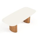 Ver imagem 2 de Mesa de Jantar Orgânica Tivoli 240cm X 110cm 9 Lugares Lamina Cinamomo Off White Vidro