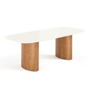 Ver imagem 1 de Mesa de Jantar Orgânica Tivoli 240cm X 110cm 9 Lugares Lamina Cinamomo Off White Vidro