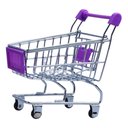 Ver imagem 1 de Mini Carrinho de Supermercado Decorativo 12cm Roxo - Bono