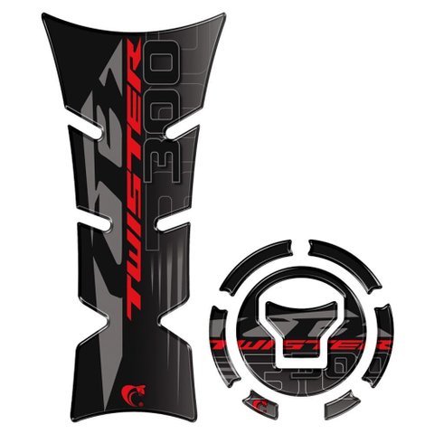 Adesivo Protetor Tanque e Bocal Moto Honda Twister 300 2023-2024 Preto