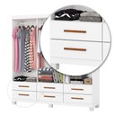 Ver imagem 5 de Guarda-roupa Solteiro Denver 6 Portas 6 Gavetas 22120 Branco - Carioca Móveis