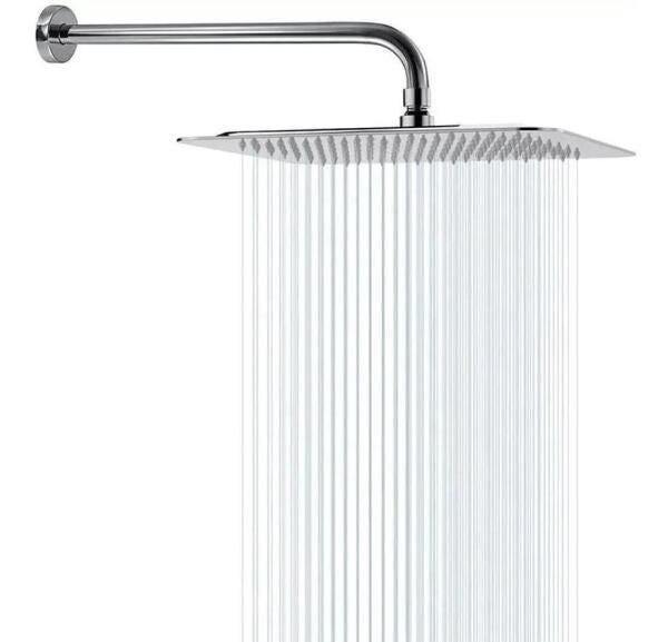 Ducha Chuveiro Slim 20 Cm Inox 304 Com Braço Redondo 38 Cm - 1