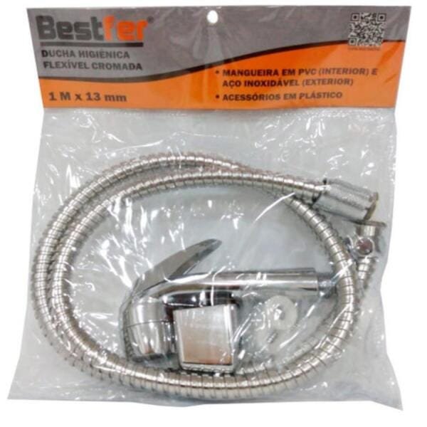 Ducha Higiênica Chuveirinho Cromado Flexível 1M Bestfer - 2