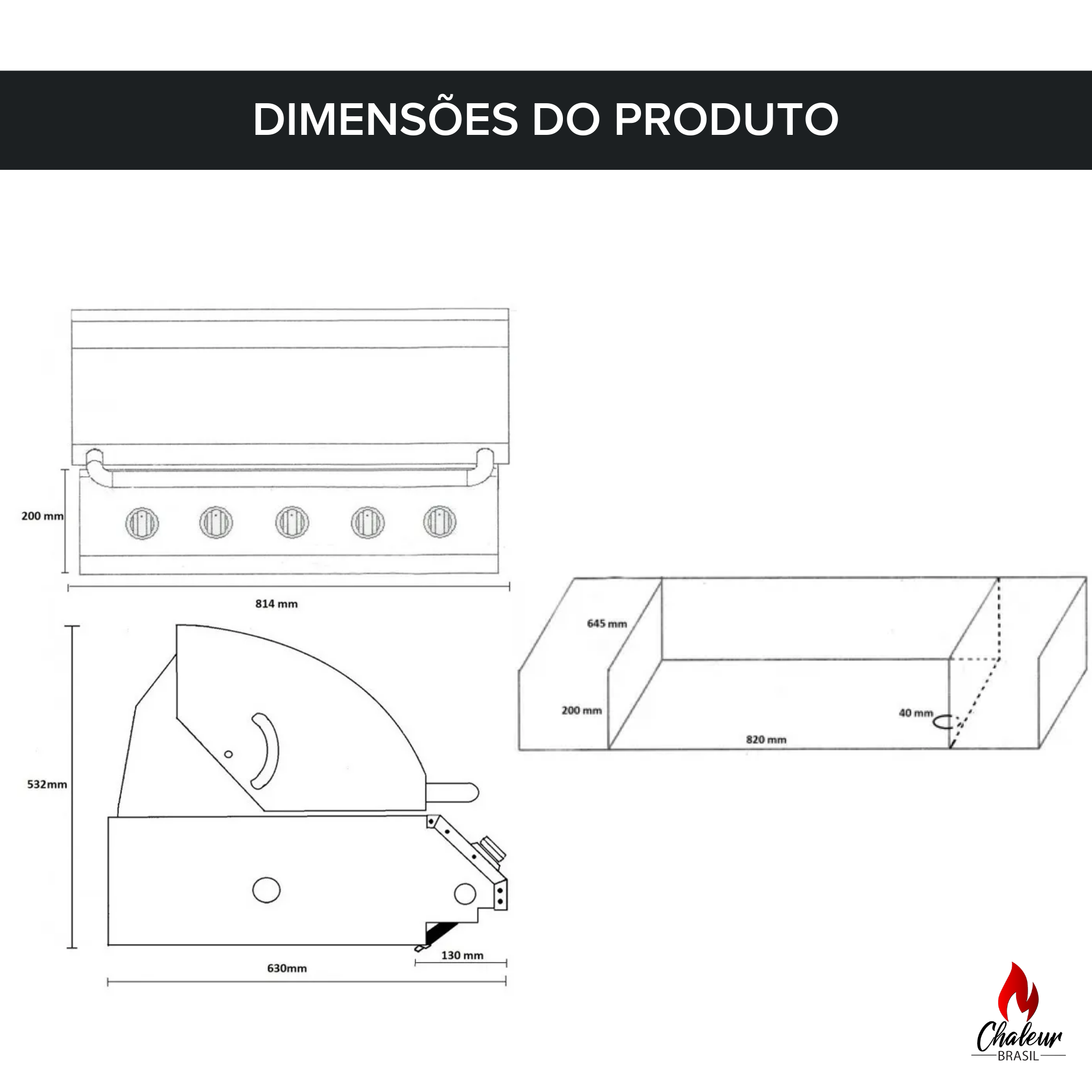 Churrasqueira a Gás de Embutir Concept Series 5 Queimadores para Bancada - 7