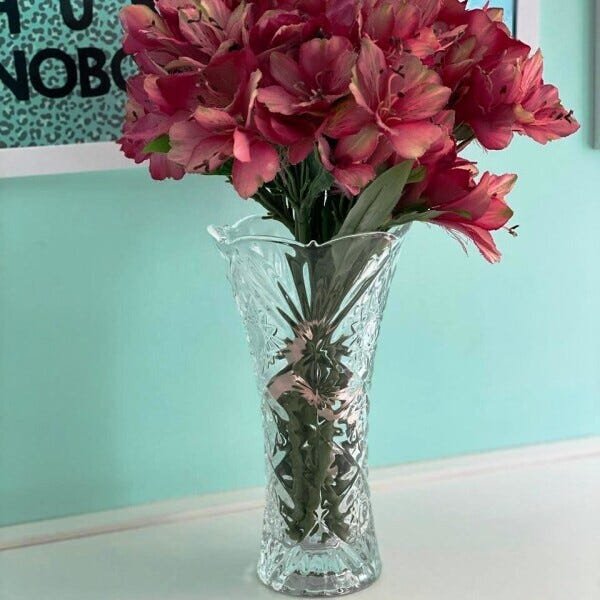 Dia das Mães Presente Vaso para Decoração em Vidro para Flores Enfeites Mesa Sala Jantar Aparador - 5