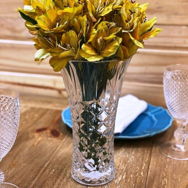 Presente para Mãe Vaso de Vidro Decorativos para Flores Enfeite de Mesa Aparador - 4