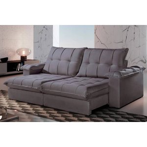 Sofá Retrátil e Reclinável 2,80m Pillow de 25 Cm Molas Pocket Berlin - Movenzo Estofados