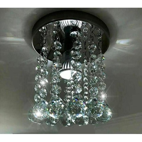 Tulo Lustre de Cristal Legítimo Sala Quarto Redondo 13 Cm Altura