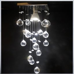 Lustre De Cristal Legítimo Sala Quarto quadrado 30 Cm Altura - 1