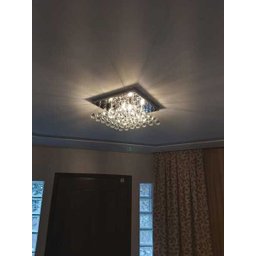 Lustre de Cristal Verdadeiro Quadrado para Sala, Quarto 25x25cm - 3