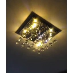 Lustre de Cristal Verdadeiro Quadrado para Sala, Quarto 25x25cm - 5