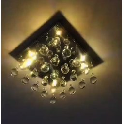 Lustre de Cristal Verdadeiro Quadrado para Sala, Quarto 25x25cm - 4