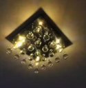 Ver imagem 3 de Lustre de Cristal Verdadeiro K9 Sala Quarto 30x30 e 10 Cm Altura Ilustre Cristais