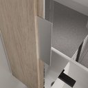 Ver imagem 4 de Conjunto Gabinete Banheiro Nivus 60cm (armário + Cuba + Espelheira) Madeirado / Branco