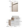 Conjunto Gabinete Banheiro Nivus 60cm (armário + Cuba + Espelheira) Madeirado / Branco - 5