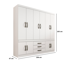 Roupeiro New Parma sem Espelho - Sallêto:Branco - 3