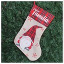 Ver imagem 1 de Decoração Bota Meia Enfeite Natalino Xadrez Temático 47cm