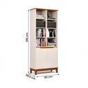 Ver imagem 4 de Livreiro Ej Flow 2 Portas 6 Prateleiras com Pés Madeira Off White/freijo