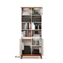 Ver imagem 5 de Livreiro Ej Flow 2 Portas 6 Prateleiras com Pés Madeira Off White/freijo