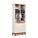 Ver imagem 1 de Livreiro Ej Flow 2 Portas 6 Prateleiras com Pés Madeira Off White/freijo