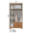 Ver imagem 5 de Guarda Roupa Solteiro Açaí 3 Portas e 2 Gavetas Cinamomo - Móveis Henn