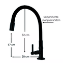 Ver imagem 4 de Torneira Cozinha Bancada Gourmet Mangueira Preta Silicone