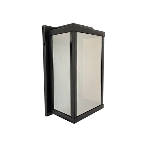 Arandela Aluminio Riflesso Preta Pequena com Vidro Ambar 3145A