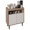 Ver imagem 1 de Aparador Buffet Cantinho do Café 70,5cm 2p Marie M12 - D'Rossi Cor Freijó e Branco