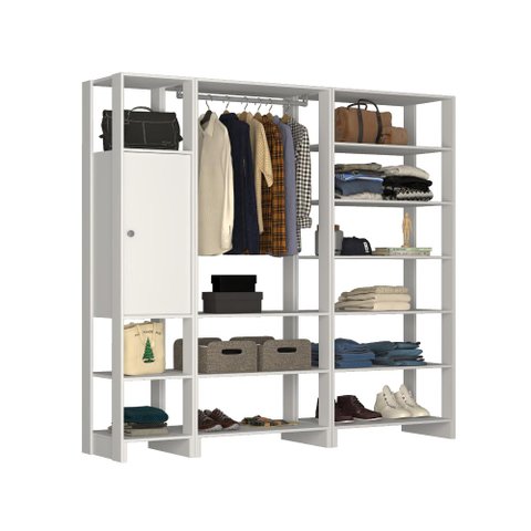 Estante Closet Yes com 1 Porta e 11 Nichos - Branco