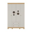 Ver imagem 7 de Guarda-roupa Infantil 122cm com Vidro 4 Portas e 2 Gavetas Bombom Multimóveis Mp4463 Madeirado/off