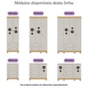 Ver imagem 6 de Guarda-roupa Infantil 122cm com Vidro 4 Portas e 2 Gavetas Bombom Multimóveis Mp4463 Madeirado/off
