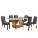 Ver imagem 2 de Mesa de Jantar Alvorada 180cm Tampo MDF Vidro Canto Copo com 6 Cadeiras Carolina