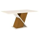 Ver imagem 1 de Mesa de Sala Jantar Solus + Tampo Madeirado 160x90cm Nature/Off White - Henn